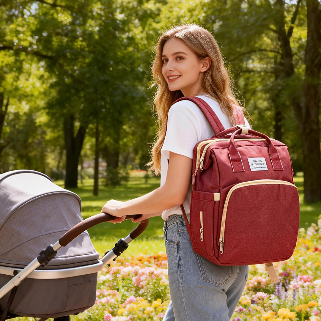 Multifunktionaler Wickelrucksack Baby – Wasserdichte Wickeltasche Rucksack aus Oxford Stoff mit Isol