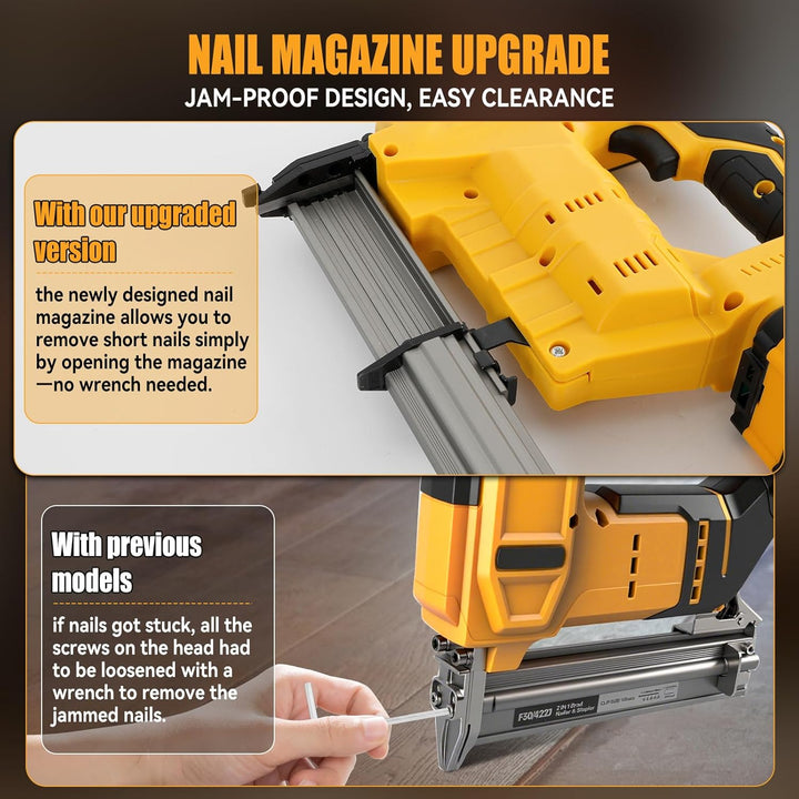 Verbesserter 18GA Akku-Nagler, kompatibel mit Dewalt 20V-Akku, bürstenloser Nagler, elektrischer Tac