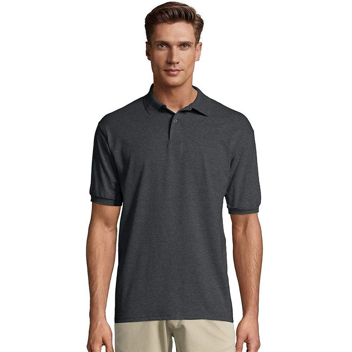 Hanes Herren Männer EcoSmart Jersey Polo, Charcoal Heather M, Charcoal Heather M