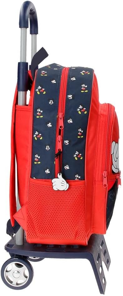 Disney Mickey Mouse Fashion Schulrucksack mit Wagen, mehrfarbig, 30 x 38 x 12 cm, Mikrofaser, 13,68