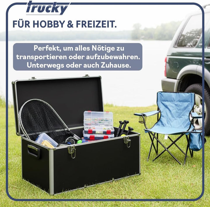 trucky Aluminium 3er Set Schwarz Boxen Alukiste 3x Alu Box Koffer Kiste Transportbox Werkzeugkiste W