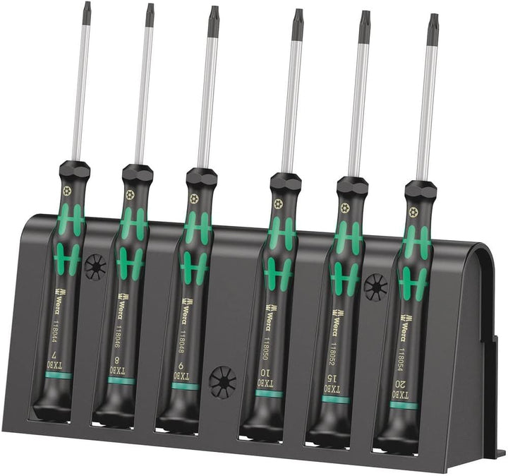 Wera Elektroniker TORX® BO-Schraubendrehersatz 2067/6 + Rack, 6-teilig, 05118154001