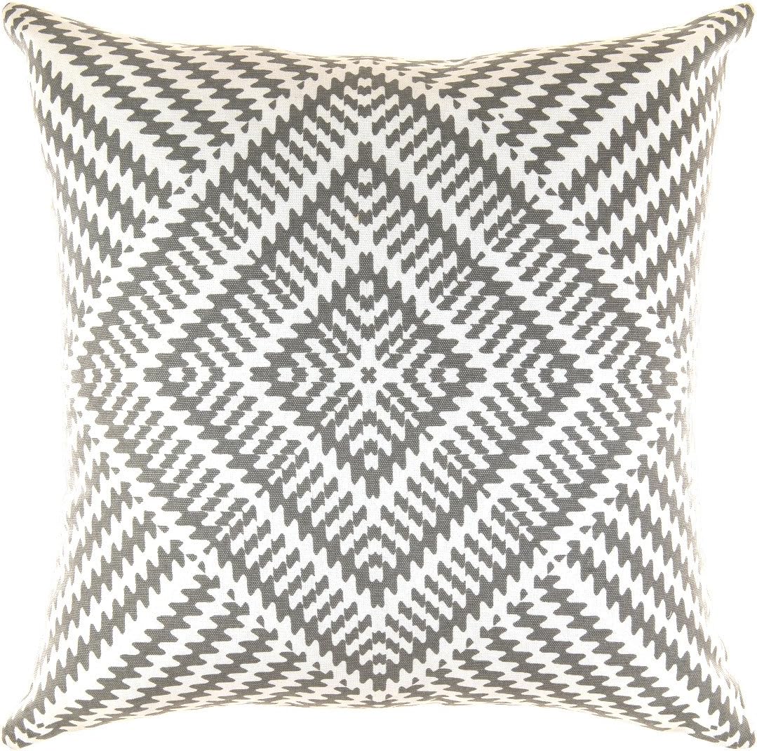 TreeWool Dekorativer Kissenbezug (60 x 60 cm, Graphit Grau) Kaleidoskop Design 100% Baumwolle (2er P