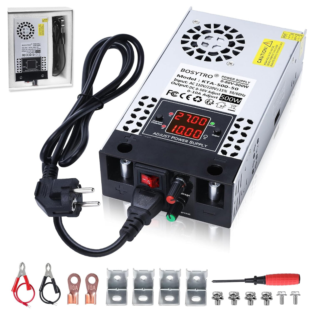 Upgraded Einstellbar Netzteil 0-50V 0-10A 500W Schaltnetzteil Trafo 230v auf 12V 24v 48V 50V Transfo