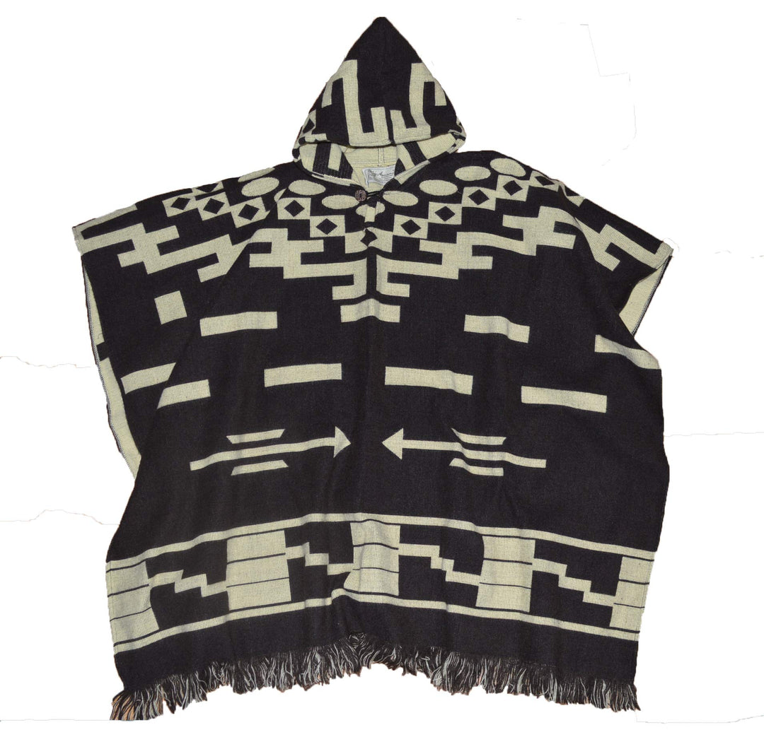 Wigwam Stilvoller, handgefertigter Poncho mit Kapuze im mexikanischen Stil. Einheitsgrösse Braun, Ei
