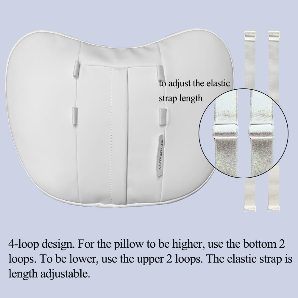 TANOLA Tesbeauty Tesla Kopfstützenkissen, Nackenkissen, einzigartiges Design, echtes Nappaleder, Wei
