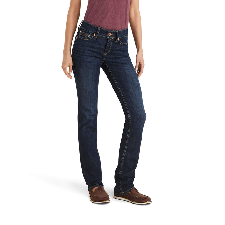 ARIAT Women's R.E.A.L. Perfect Rise Greta Straight Jean, Midnight, 27 Long