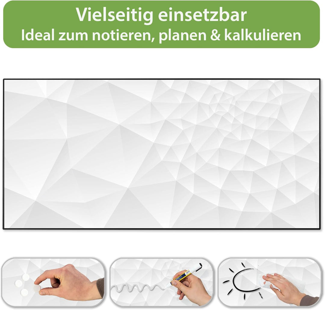 banjado Magnettafel schwarz 78 x 37cm / Magnetwand Metall/Magnetpinnwand als Memoboard/Pinnwand Magn