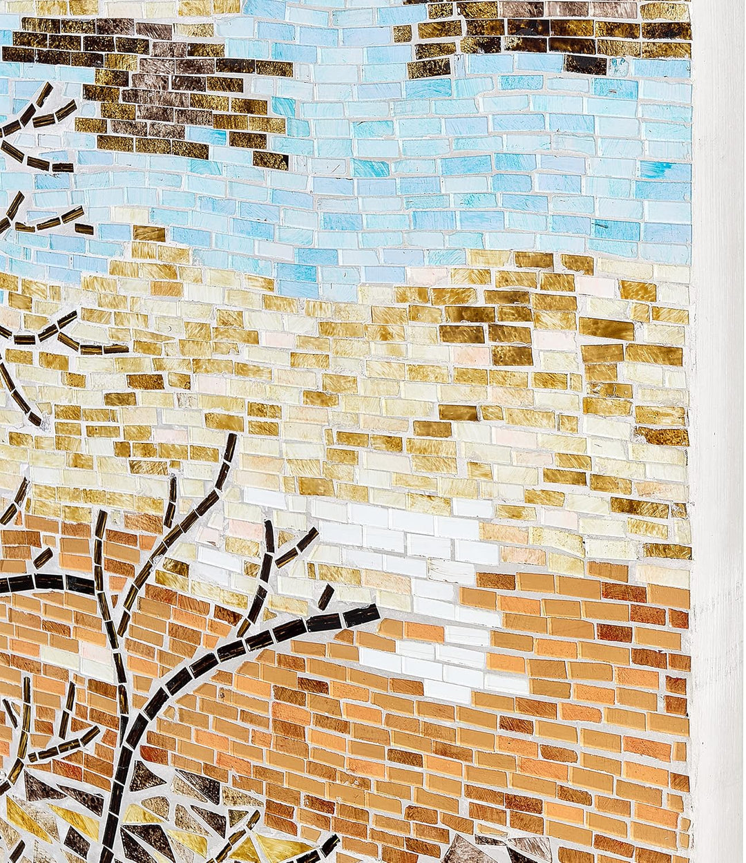 Moderne abstrakte Wanddekoration mit Mosaik Akzent Stück mehrfarbig Tamiang