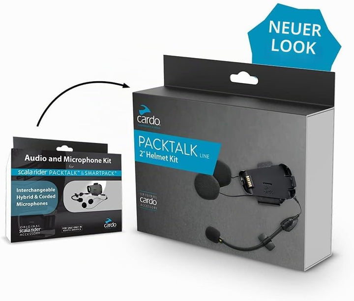 Cardo KIT 2. PACKTALK Kopfhörer Unterstützung 2 Mikrofone 2 Kopfhörer/Stick Base Support.PTALK Noir
