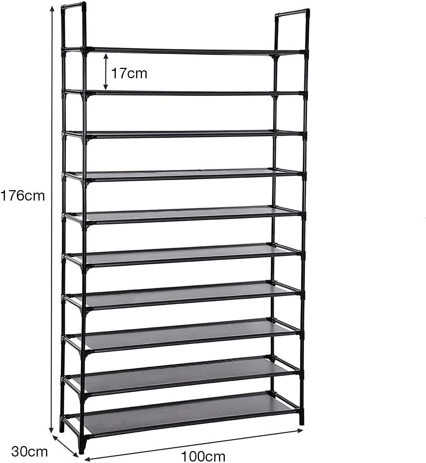 LANTUS Schuhregal mit 10/8 Ebenen, Schuhschrank hoch, 60cm Schuhablage schmal, Schuhaufbewahrung, fü