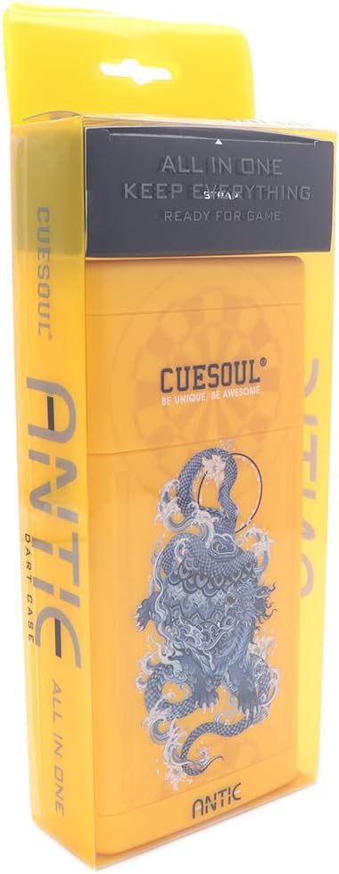 CUESOUL ANTIE Hard Dart Case, Hält 6 Steeldarts/Soft Tip Darts und zusätzliches Zubehör, mit Vier my
