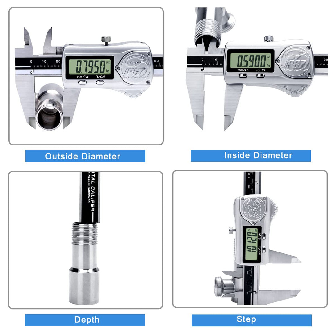 Kynup IP67 Wasserdichter Messschieber Digital, 150mm Schieblehre mit Absoluten Origin, Schieblehre D