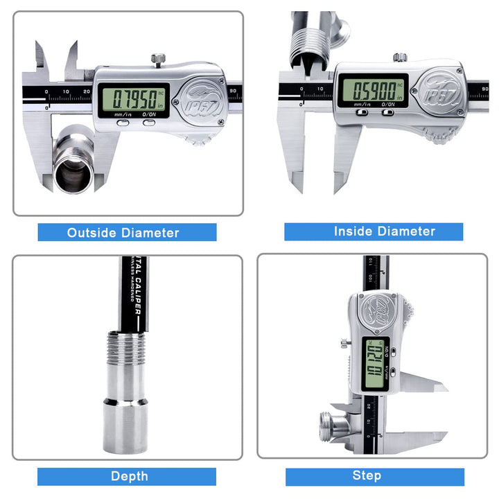 Kynup IP67 Wasserdichter Messschieber Digital, 150mm Schieblehre mit Absoluten Origin, Schieblehre D