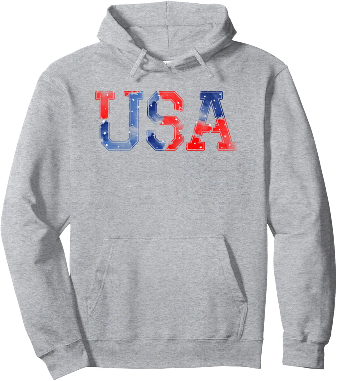 Trendy USA Watercolor Pullover Hoodie