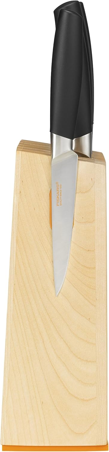 Fiskars Design-Messerblock mit 5 Messern, Breite: 14,5 cm, Höhe: 36 cm, Birkenholz, Functional Form+