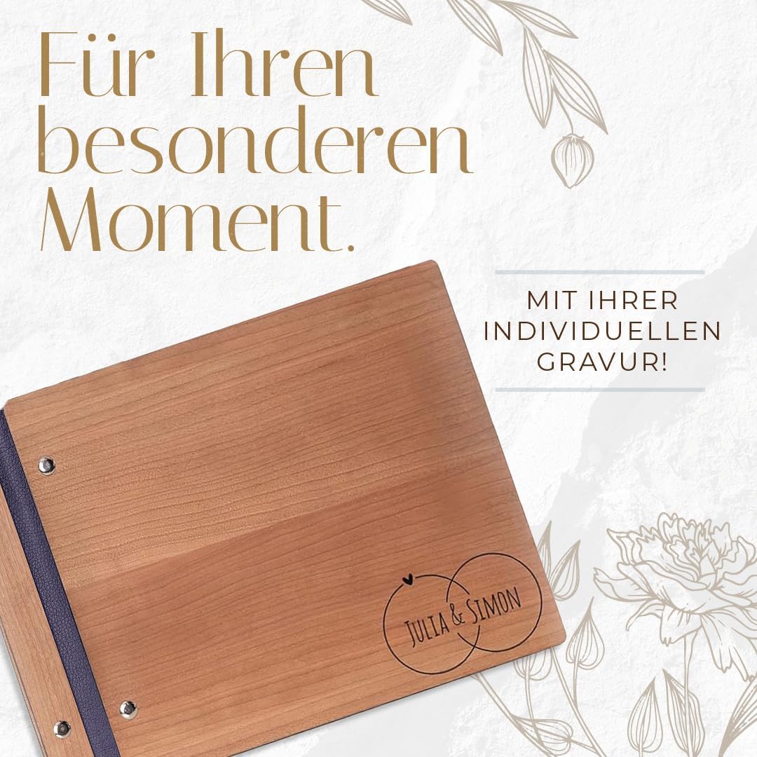 Hochzeitideal – Personalisierbares Gästebuch Hochzeit Adri E14 mit 40 Seiten I Hochzeit Gästebuch au
