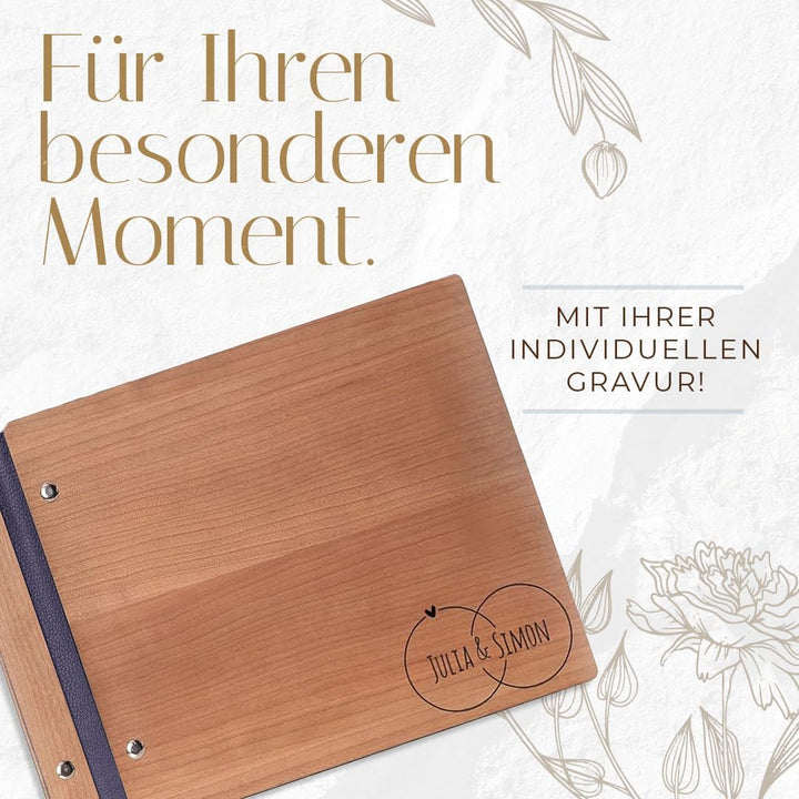 Hochzeitideal – Personalisierbares Gästebuch Hochzeit Adri E14 mit 40 Seiten I Hochzeit Gästebuch au