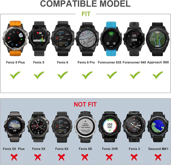 TRUMiRR Ersatz für Garmin Fenix 7 Pro/ 7/6 Pro/ 5 Plus Armband, 22mm Quick Release Easy Fit Uhrenarm