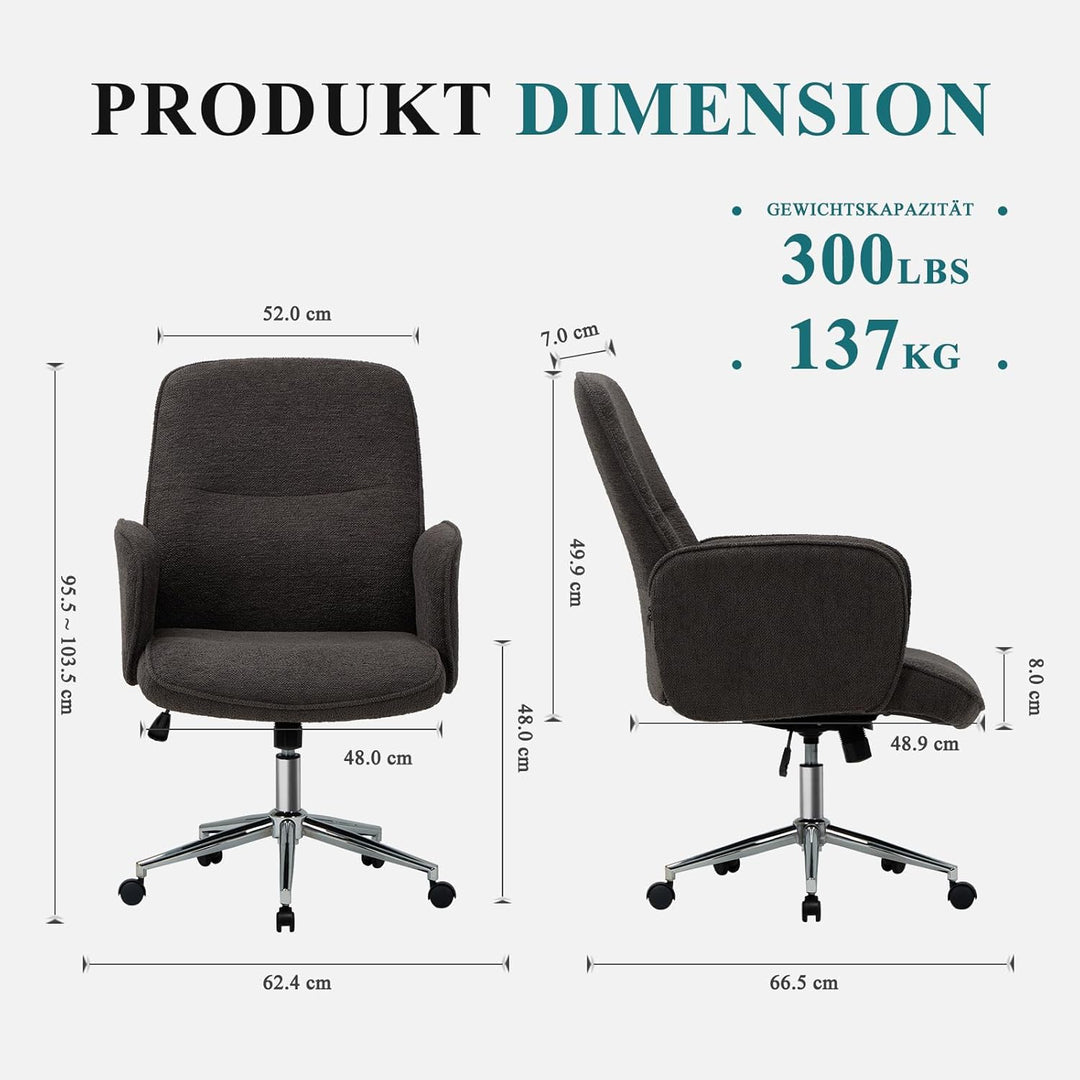 COLAMY High Back Shell-förmigen Bürostuhl, Moderne ergonomische Home Computer Schreibtischstuhl mit