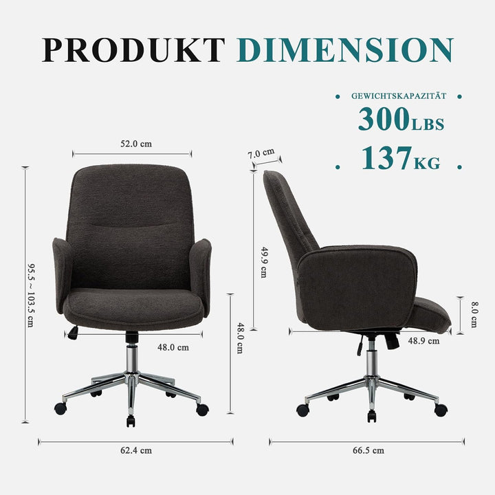 COLAMY High Back Shell-förmigen Bürostuhl, Moderne ergonomische Home Computer Schreibtischstuhl mit