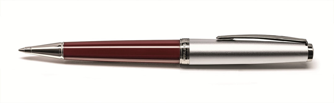 CLEO Classic Metall bordeaux +++ Drehkugelschreiber, Mine: BLAU +++ palladinierte Zierringe und Clip