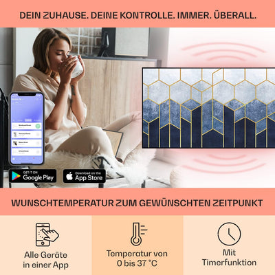 Klarstein Air Art Smart Infrarotheizung, Infrarot Heizung mit IoT/WiFi App-Steuerung, Erkennung Offe