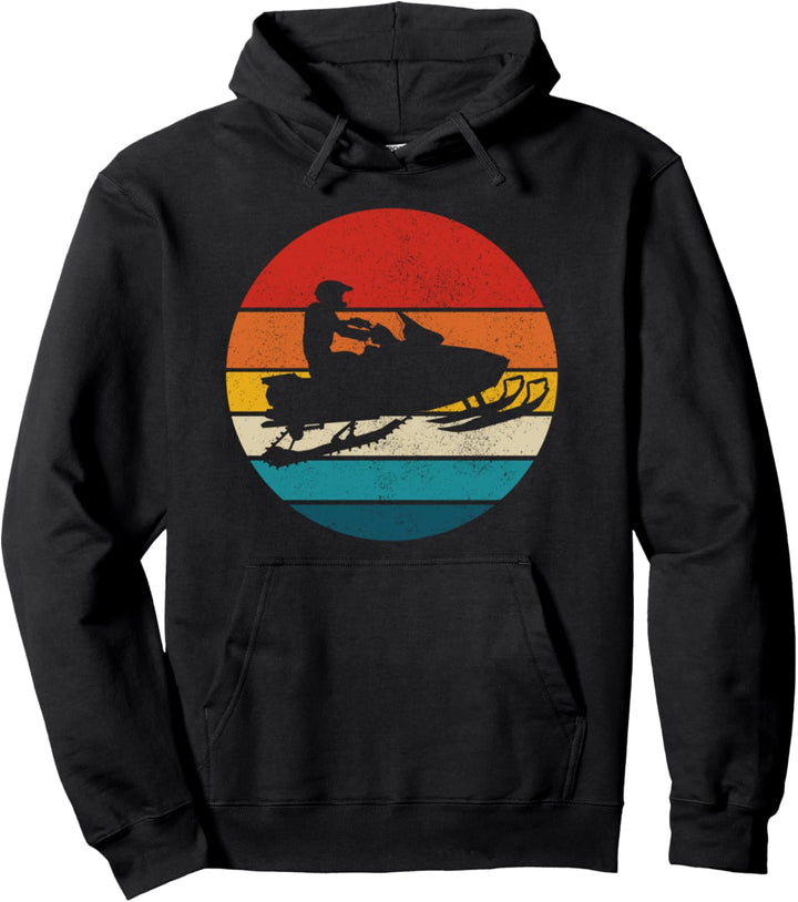 Schneemobil Motorschlitten Vintage Geschenk Pullover Hoodie