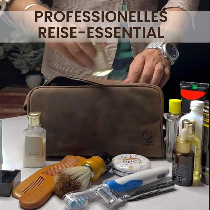 Rustic Town kulturtasche kulturbeutel Leder | Leather Toiletry Bag wash Bag | Leder Kosmetiktasche W