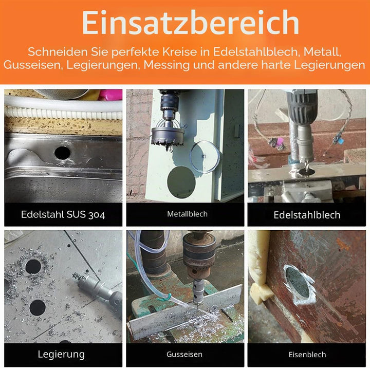 Meccion Lochsäge Hartmetall-Bohrer, Hochwertiger TCT Metall Lochsäge Bohrer für Edelstahl, Eisen, Le