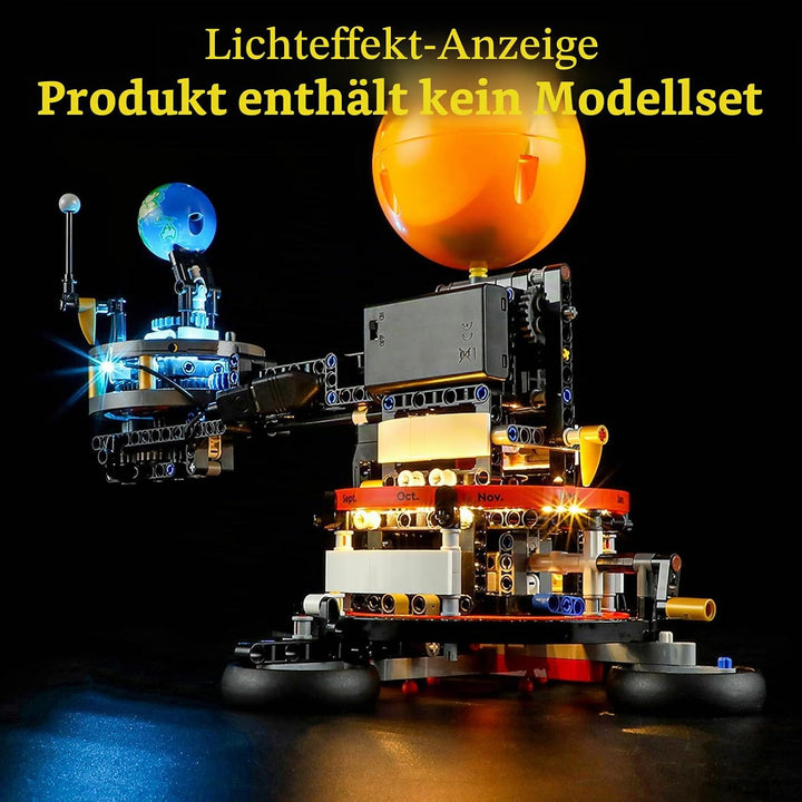 GEAMENT LED Licht-Set Kompatibel mit Lego Sonne Erde Mond Modell - Beleuchtungsset für Technic 42179