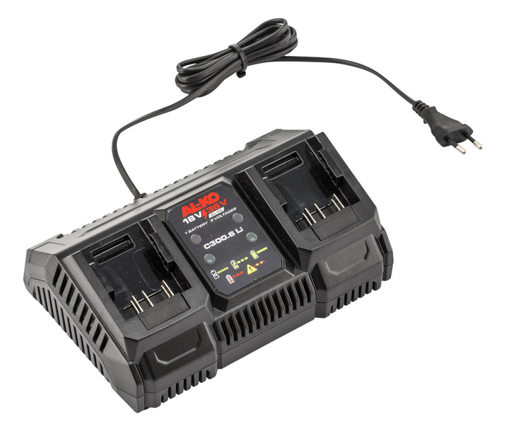 AL-KO Doppel-Ladegerät C300.6 Li, 18 V / 36 V, 2X 4 A Ladestrom, LED-Ladestandsanzeige