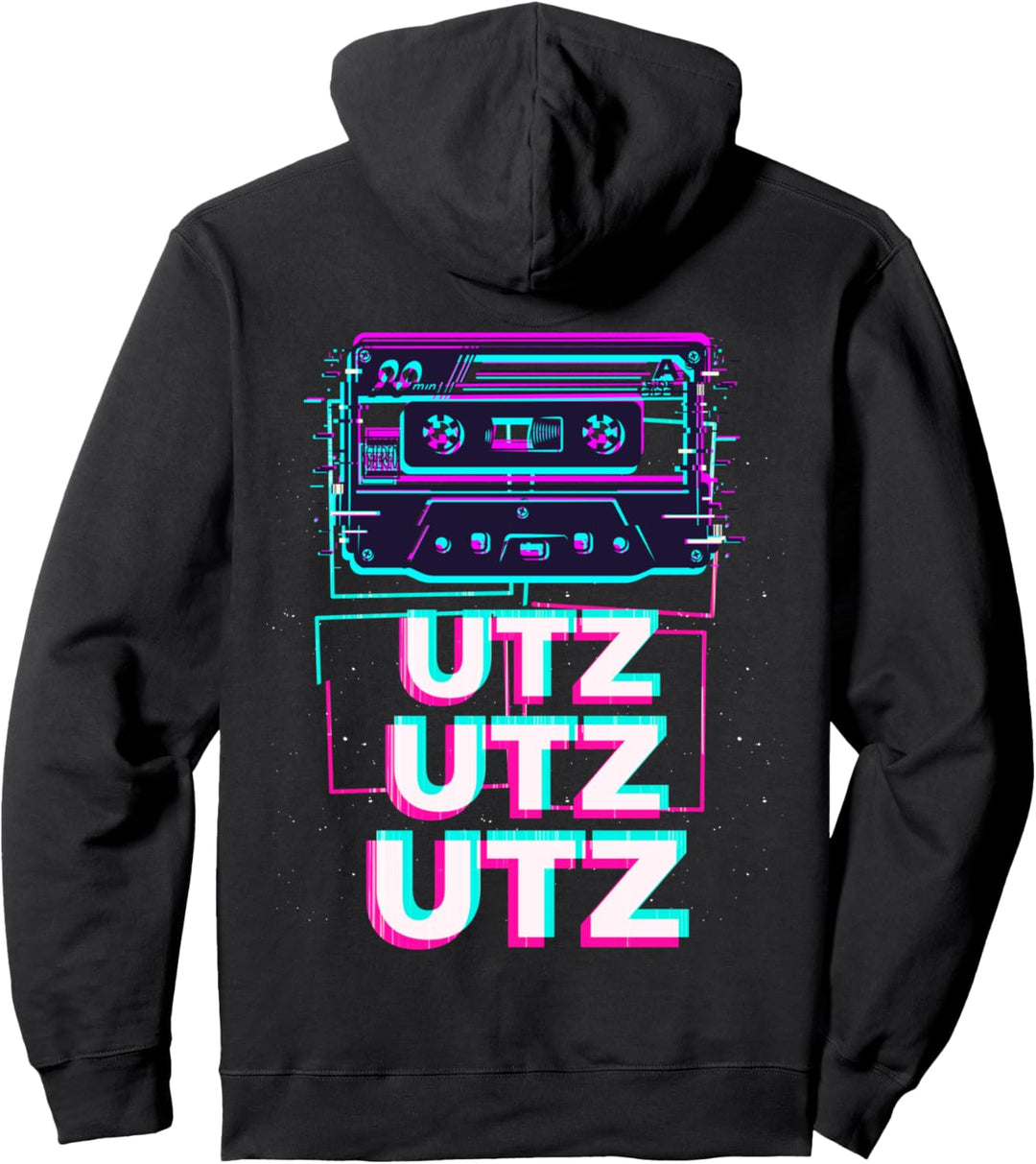 Aesthetic Synthwave Glitch Rave Festival Tekk Minimal Music Pullover Hoodie
