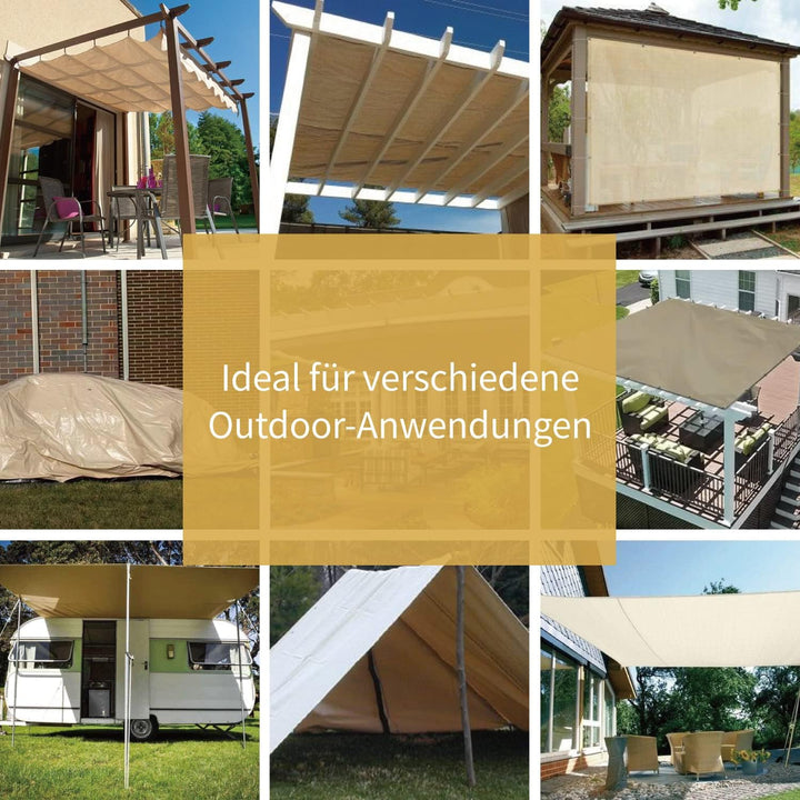 GUARD SHIELD Abdeckplane mit Ösen Wasserdicht 5m x 5m Beige/Khaki Plane Gewebeplane 160g/㎡ Schutzpla