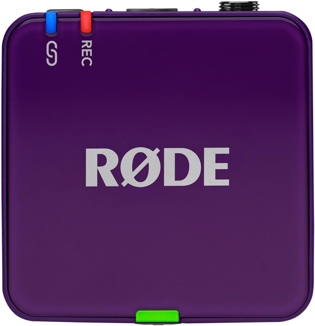 Rode Wireless GO Gen 3 Drahtloses 2-Kanal Mikrofon-Funksystem Lila mit Interview GO Handadapter Lila