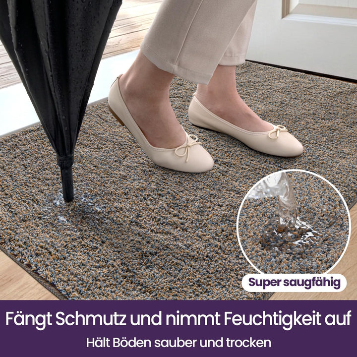 DEXI Fussmatte Innen 80 x 120 cm, rutschfeste Schmutzfangmatte, Maschinenwaschbare Fussmatte, Saugst