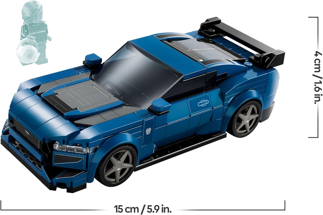 LEGO Speed Champions Ford Mustang Dark Horse Sportwagen, Auto-Spielzeug mit Minifigur zum Bauen, Spi