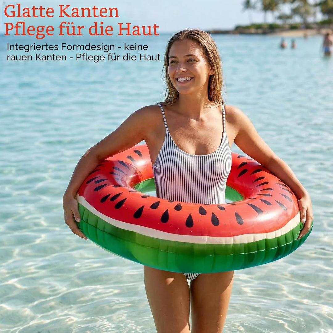 Yisscen Aufblasbar Schwimmring, Schwimmreifen für Erwachsene, 120cm Wassermelonen Schwimmschlauch, S