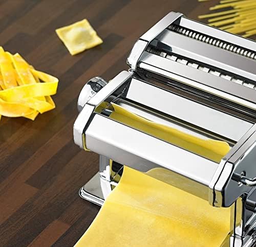 Willonin Nudelmaschine Pasta Maker Edelstahl Frische Manuell Pasta Walze Maschine Cutter mit Klemme