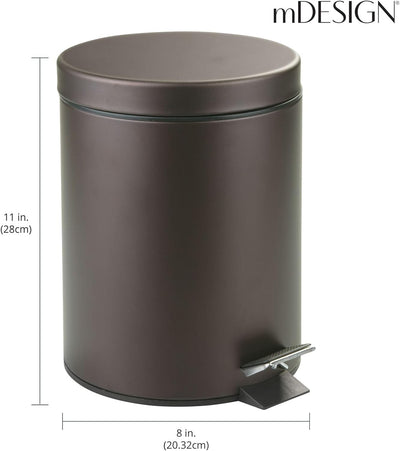 mDesign Tretmülleimer 5L - Mülleimer mit Fusspedal aus Metall - Mülleimer mit Deckel und herausnehmb