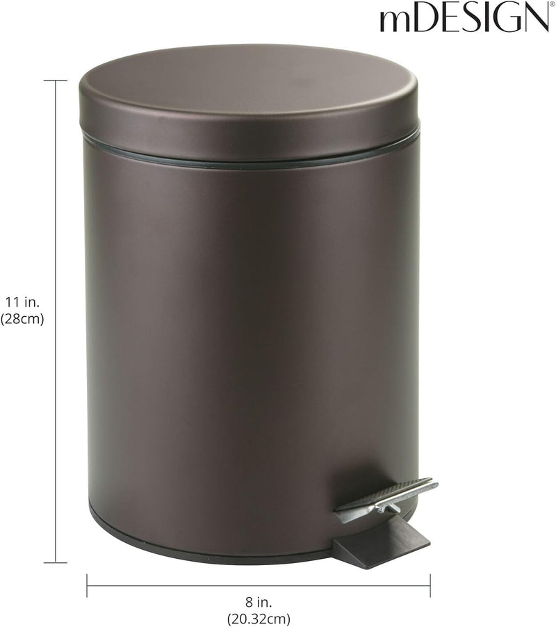 mDesign Tretmülleimer 5L - Mülleimer mit Fusspedal aus Metall - Mülleimer mit Deckel und herausnehmb