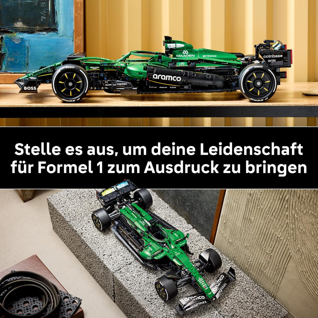 LEGO Technic Aston Martin Aramco AMR25 Formel 1 Rennwagen - Modellbau für Erwachsene - Rennauto mit