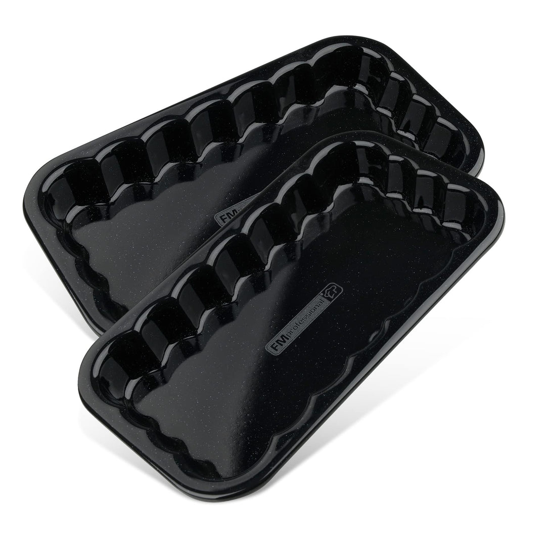 FMprofessional 2X Grillschale aus emailliertem Edelstahl by Fackelmann – Wiederverwendbare Schale fü