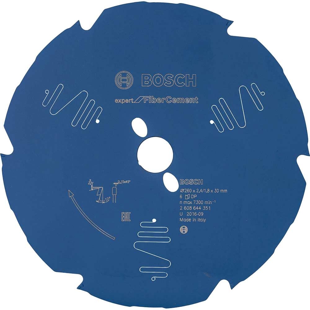 Bosch Professional 1x Kreissägeblatt Expert for Fiber Cement (für Faserzement, Sägeblatt Ø 260 x 30