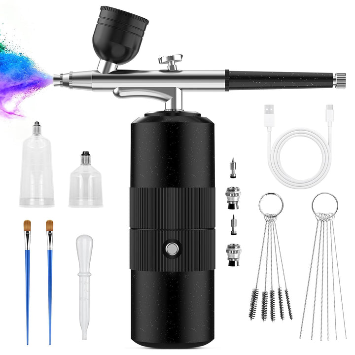 PHILORN Airbrush Set mit Kompressor, Tragbarer Kabelloser Airbrush für Friseure, Nail Art, Kuchenver