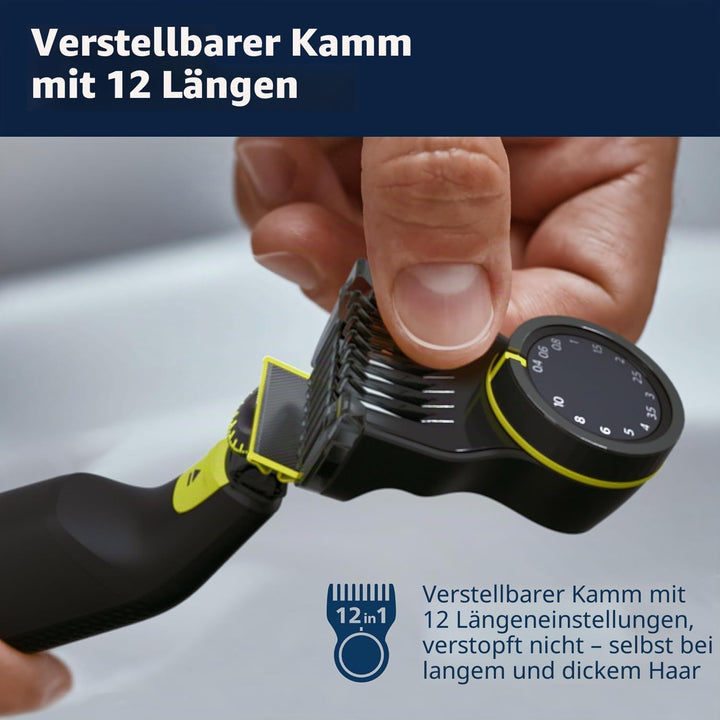 Philips OneBlade QP6531/15 Hybrid-Elektro-Trimmer, Schwarz, 360 Pro OneBlade 360 Pro, QP6531/15, One