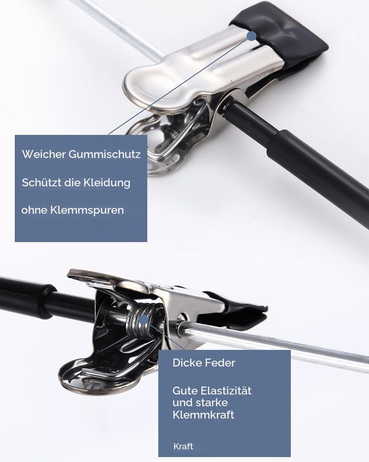 20 Stück Kleiderbügel Klammerbügel, 30cm Hosenbügel aus Metall, Hosen kleiderbügel platzsparend, Kle