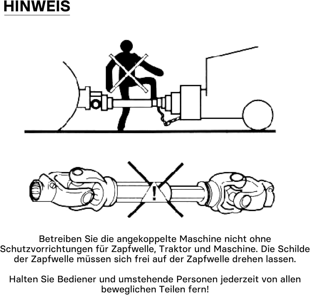 Zapfwelle T6 Gelenkwelle 1155mm 830Nm 540U/min, PTO-Shaft, 74kW (100PS), 2x 1 3/8" 6 Zähne