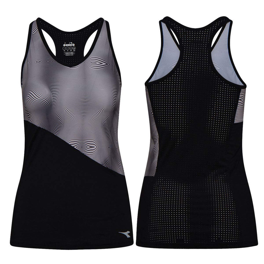Diadora Sport Damen 102172904 L Regular Fit Tank Top XS Nero Fumo, XS Nero Fumo