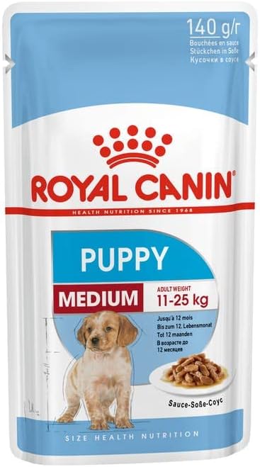 Royal Canin Medium Puppy | 4er Pack | 4 x 10 x 140 g | Nasses Welpenfutter für mittelgrosse Hunde |